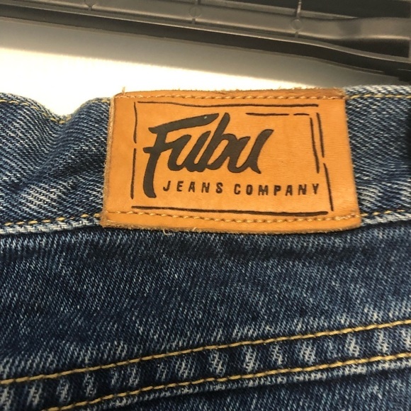 Fubu Embroidered Cropped Dark Wash Jeans - Picture 5 of 6